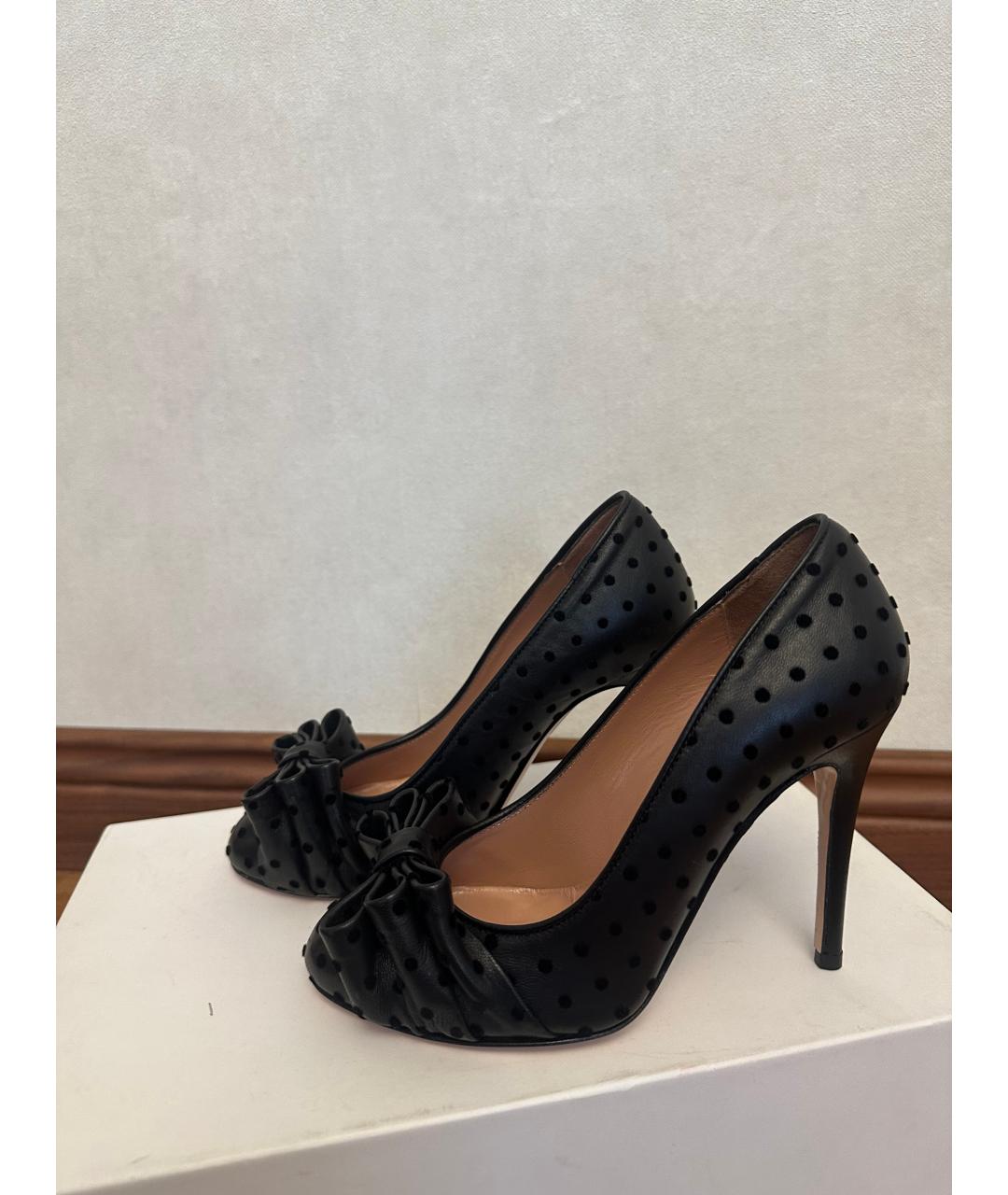 RED VALENTINO Черные кожаные туфли, фото 4
