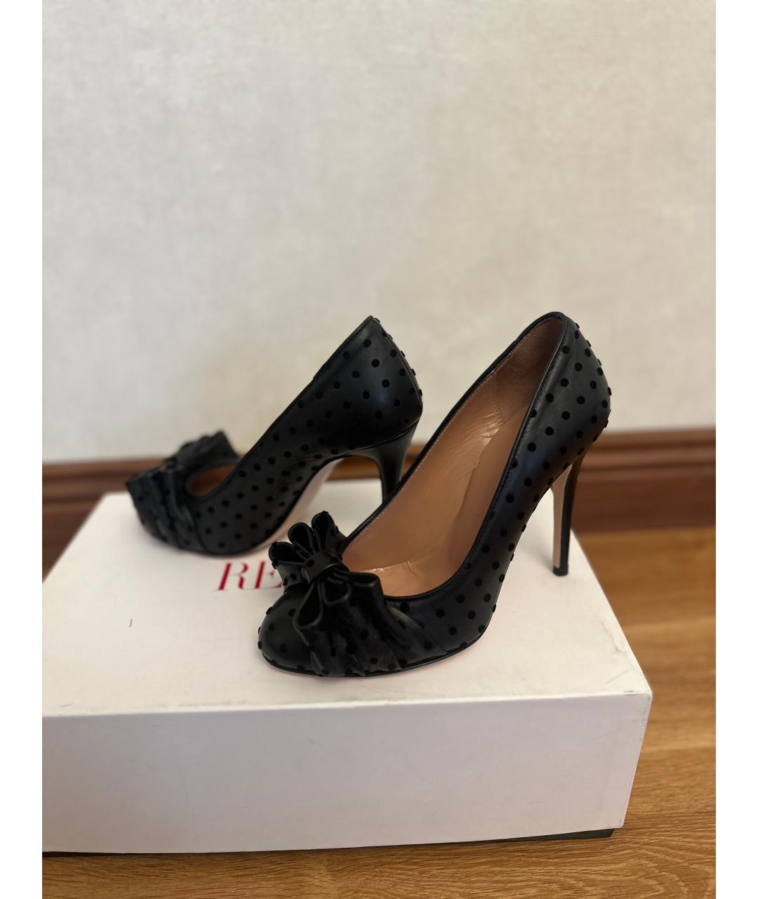 RED VALENTINO Черные кожаные туфли, фото 2