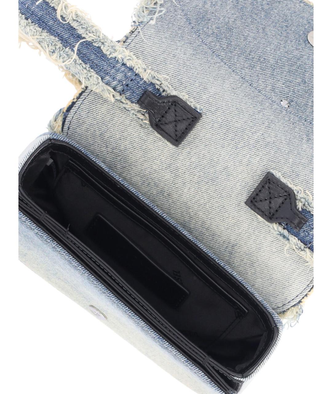 DIESEL Голубая хлопковая сумка через плечо, фото 4