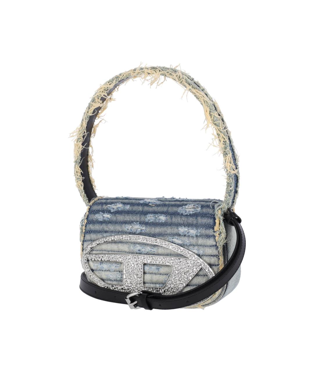 DIESEL Голубая хлопковая сумка через плечо, фото 2