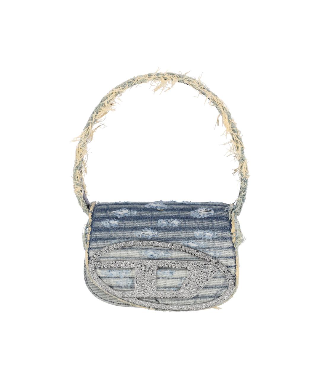 DIESEL Голубая хлопковая сумка через плечо, фото 1