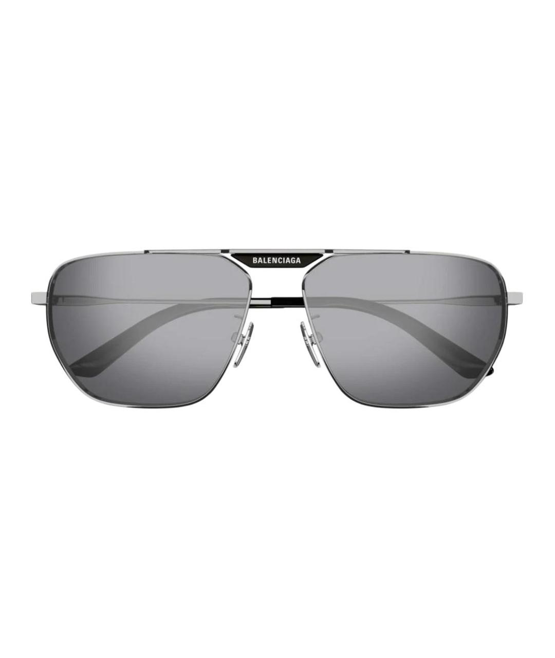 BALENCIAGA Серебряные металлические солнцезащитные очки, фото 2