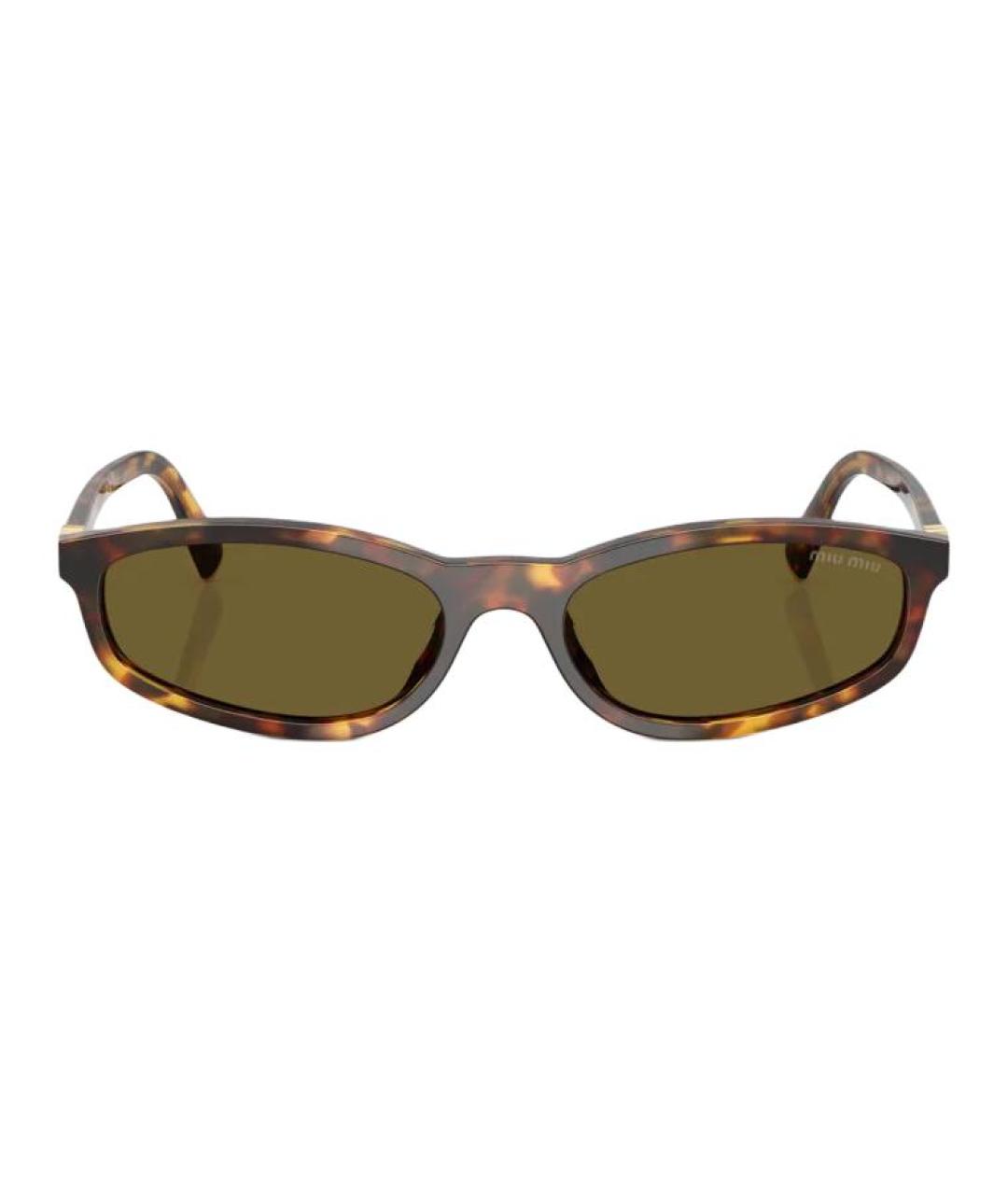 MIU MIU Коричневые пластиковые солнцезащитные очки, фото 2