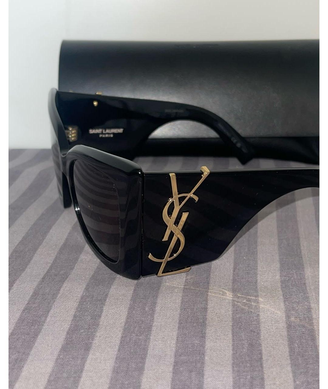 SAINT LAURENT Черные пластиковые солнцезащитные очки, фото 2