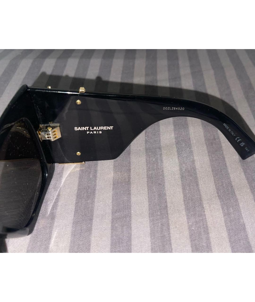 SAINT LAURENT Черные пластиковые солнцезащитные очки, фото 3