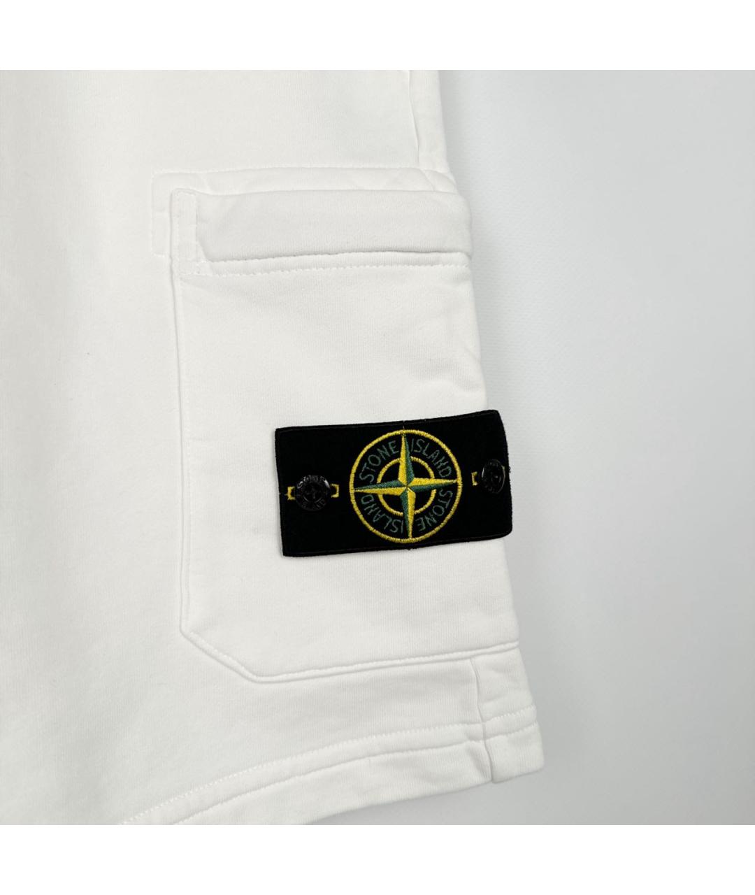 STONE ISLAND Белые хлопковые шорты, фото 5
