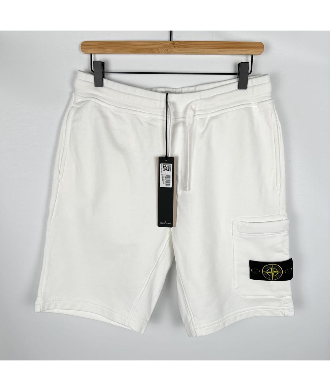 STONE ISLAND Белые хлопковые шорты, фото 8