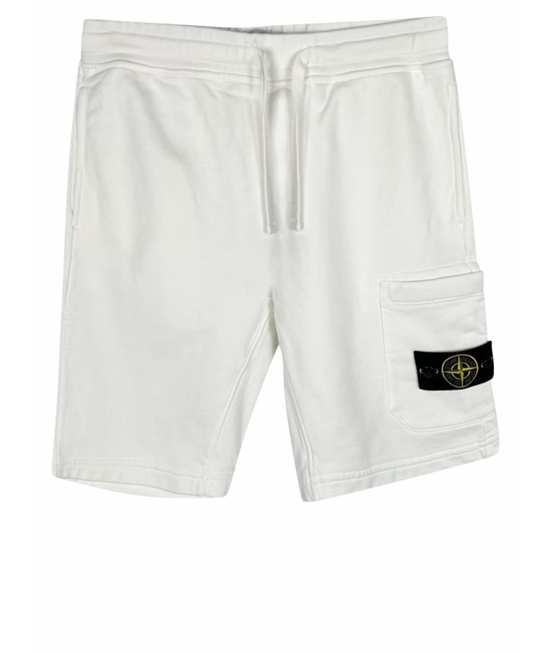 STONE ISLAND Белые хлопковые шорты, фото 1