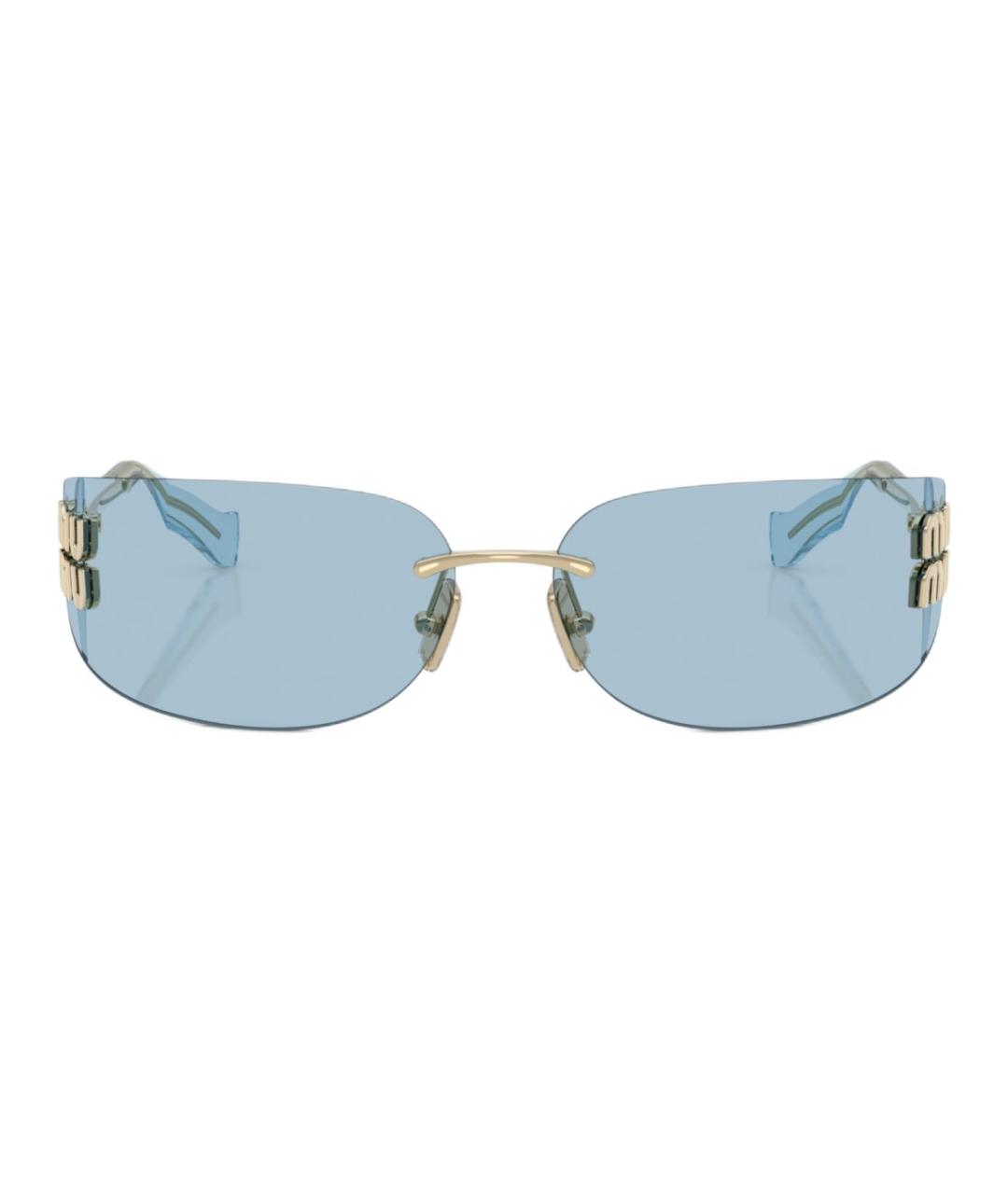 MIU MIU Золотые металлические солнцезащитные очки, фото 1