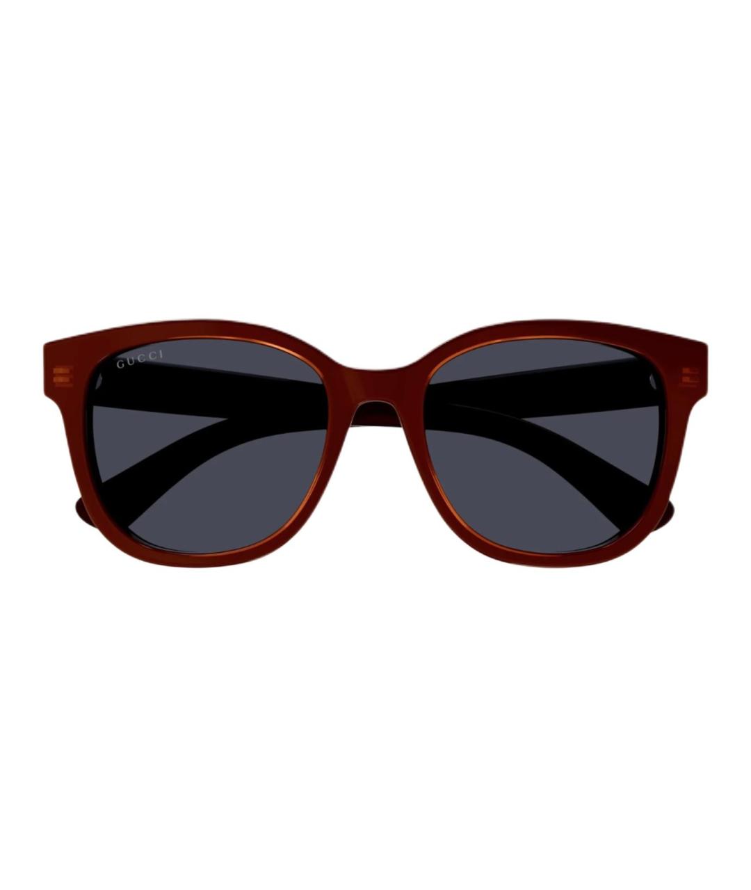 GUCCI Бордовые пластиковые солнцезащитные очки, фото 1
