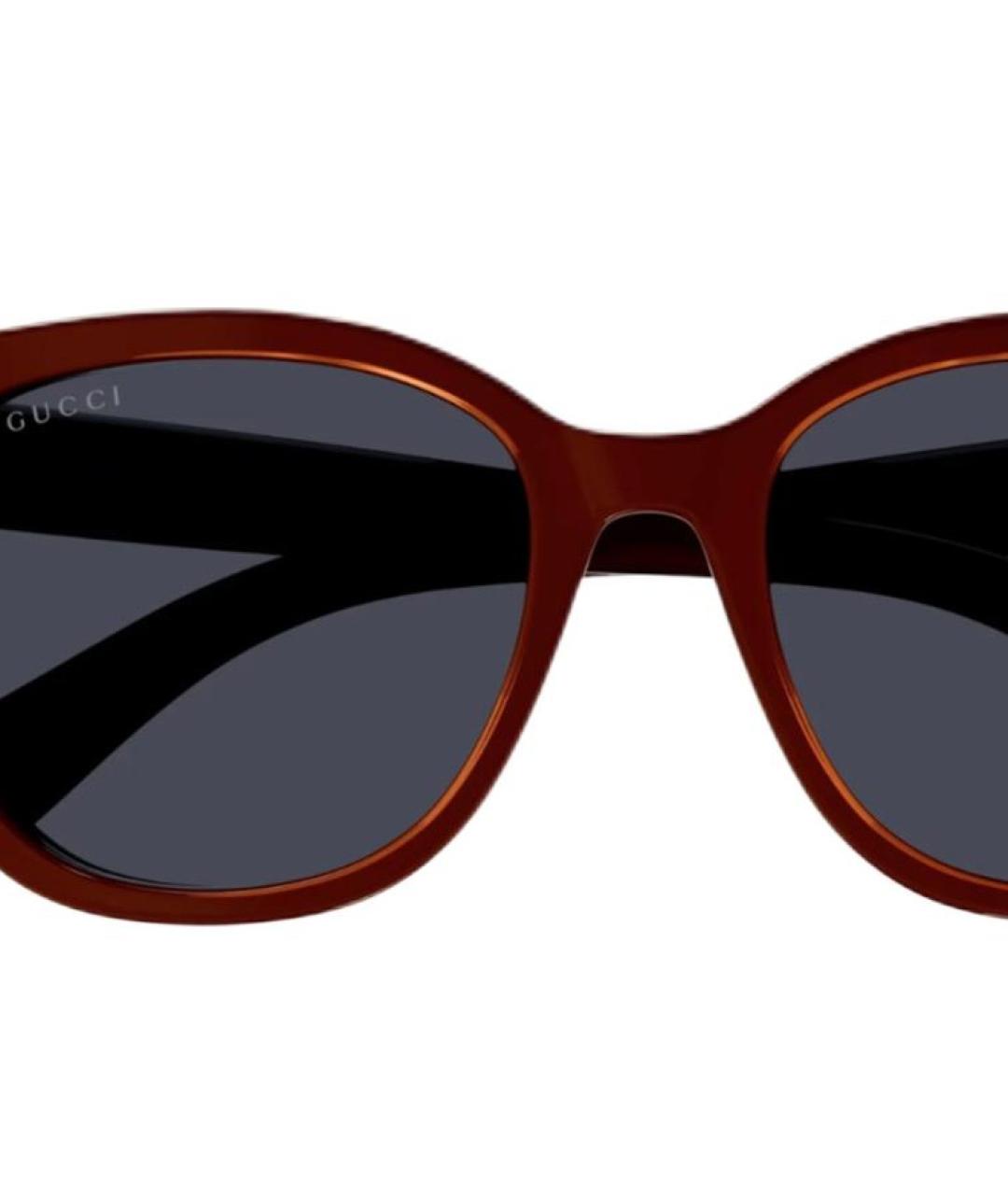 GUCCI Бордовые пластиковые солнцезащитные очки, фото 2