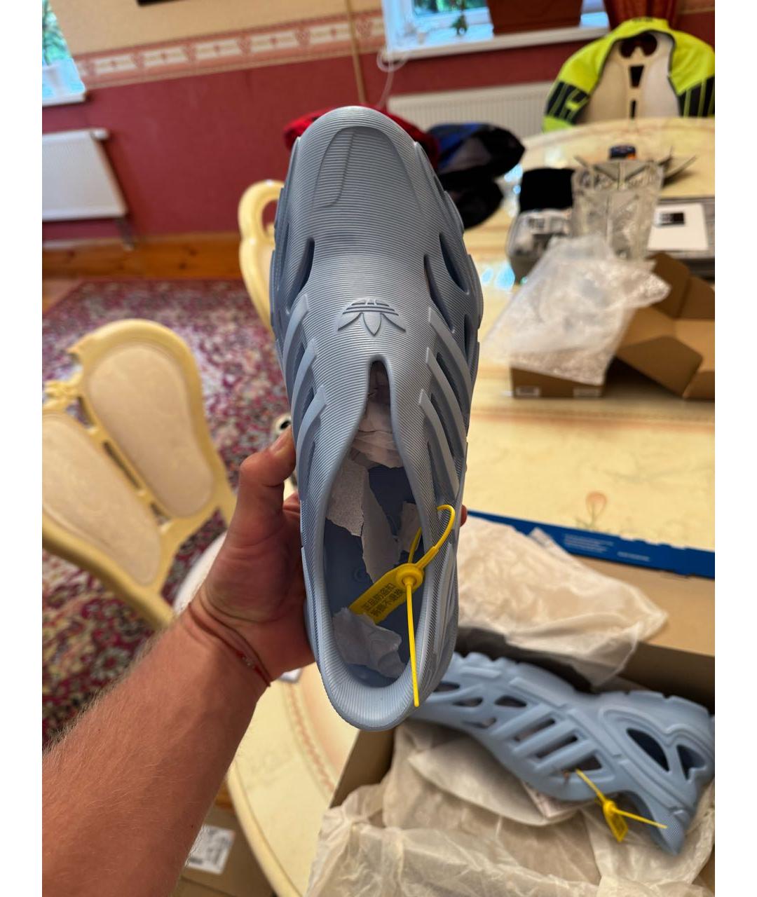 ADIDAS Голубые шлепанцы, фото 7