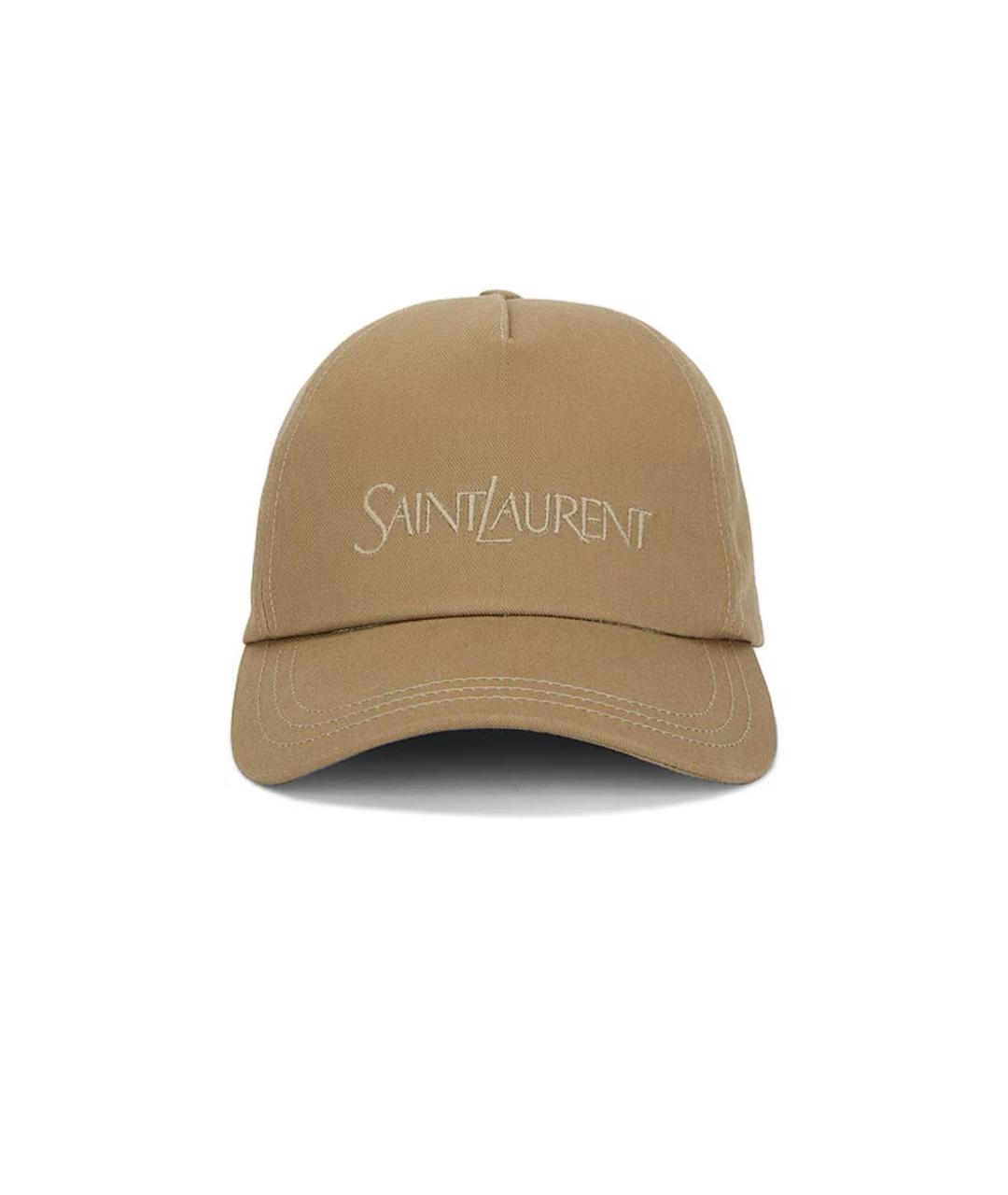 SAINT LAURENT Бежевая кепка, фото 1