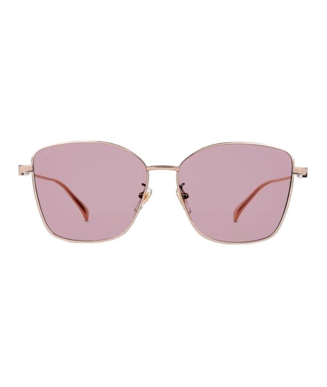 GUCCI Розовые металлические солнцезащитные очки, фото 2