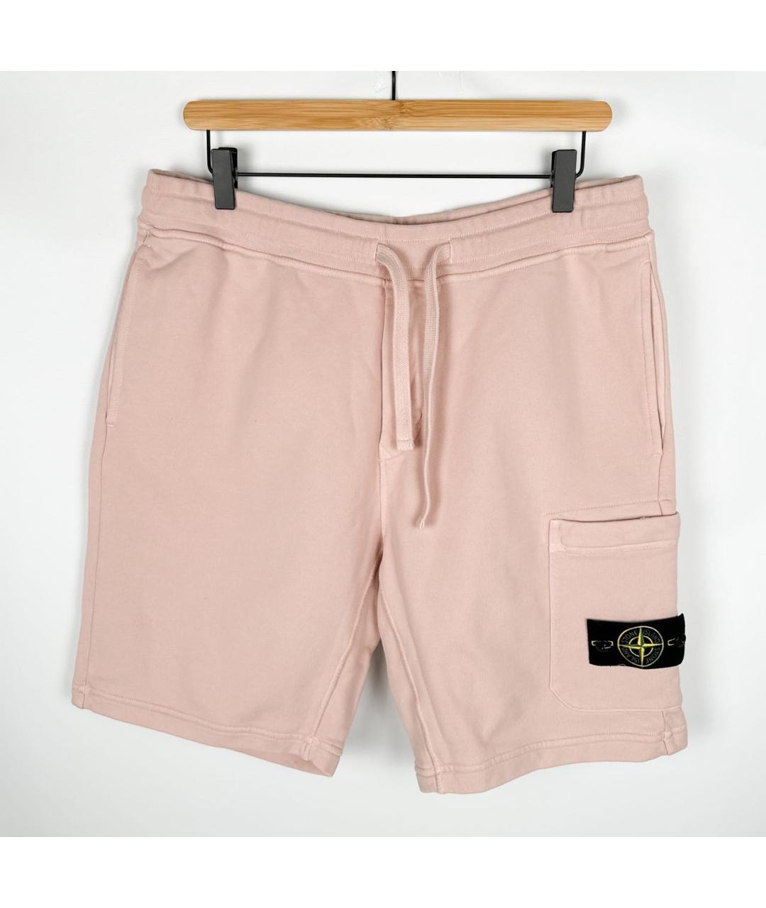 STONE ISLAND Коралловые хлопковые шорты, фото 7