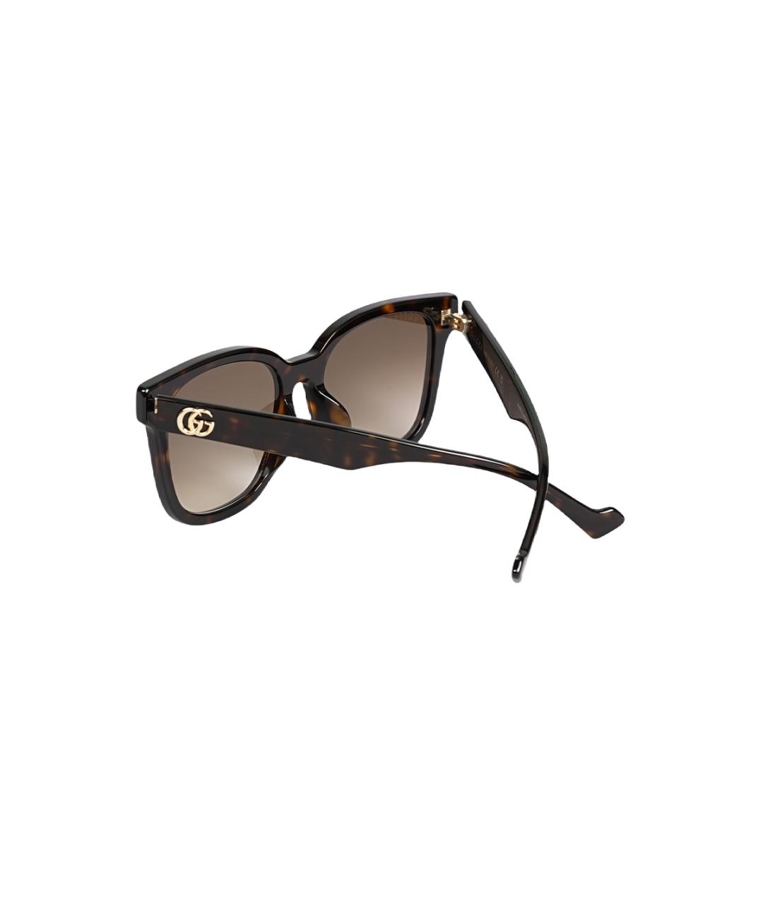 GUCCI Коричневые пластиковые солнцезащитные очки, фото 4