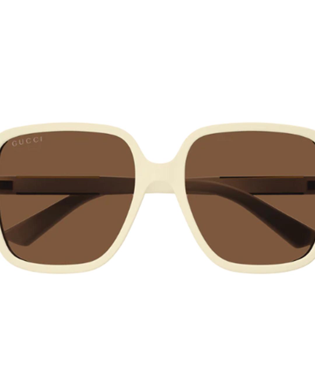 GUCCI Золотые металлические солнцезащитные очки, фото 3