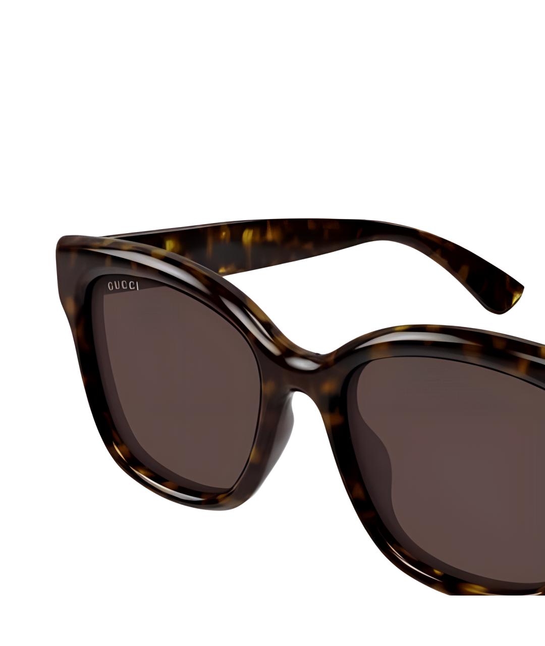 GUCCI Коричневые пластиковые солнцезащитные очки, фото 3
