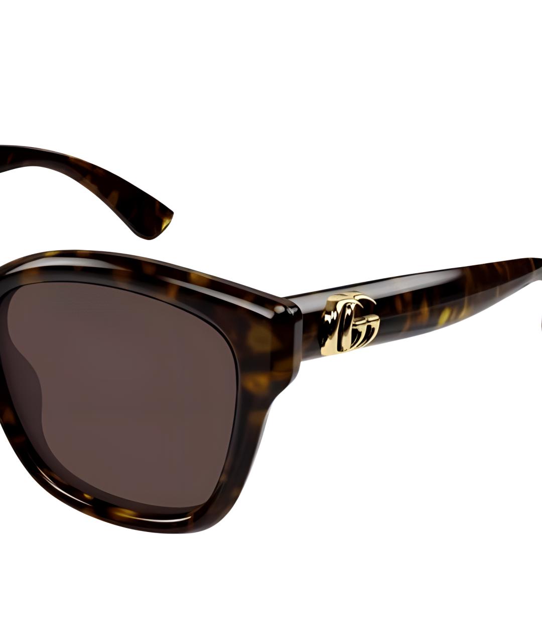 GUCCI Коричневые пластиковые солнцезащитные очки, фото 2