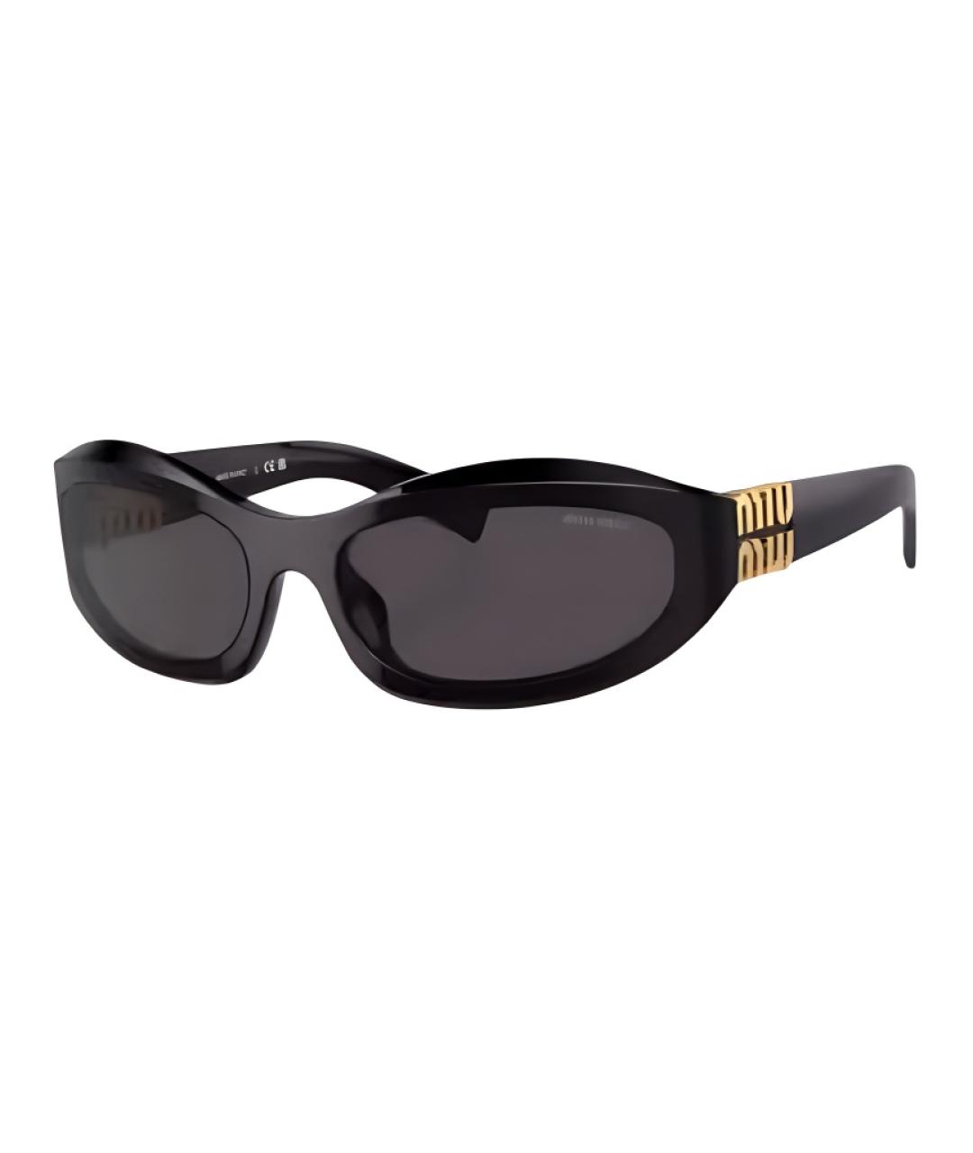 MIU MIU Черные пластиковые солнцезащитные очки, фото 1