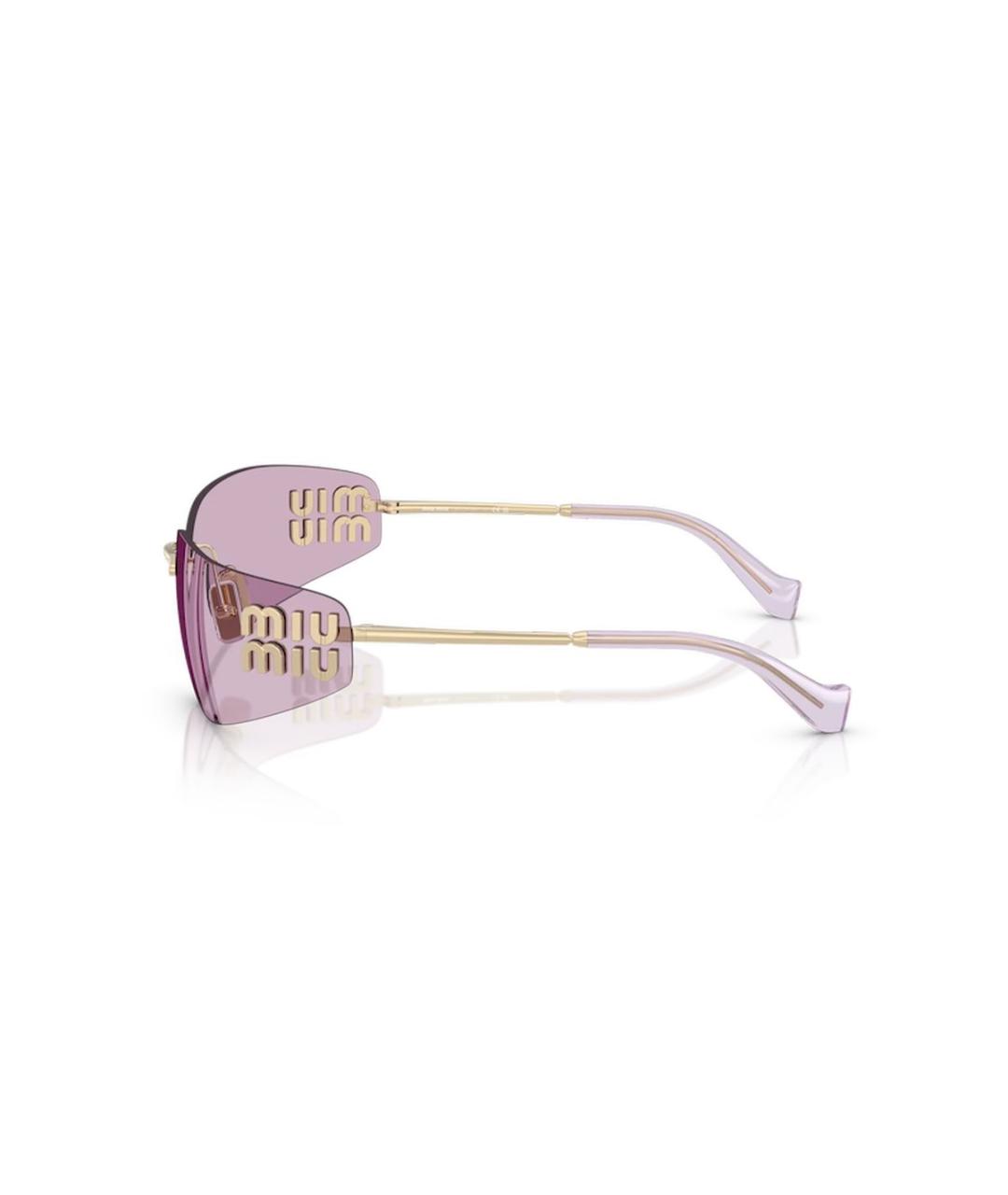 MIU MIU Золотые металлические солнцезащитные очки, фото 3