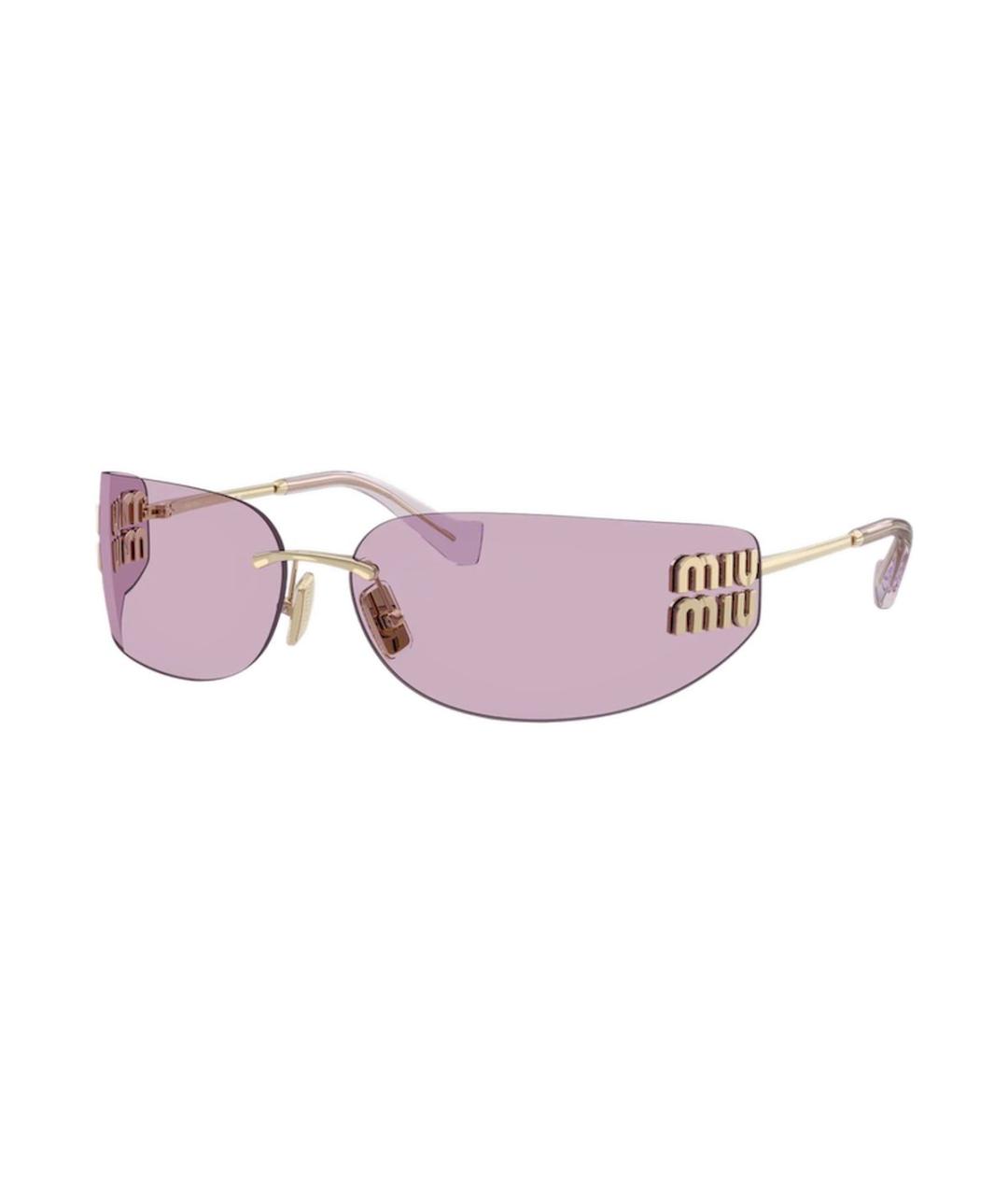 MIU MIU Золотые металлические солнцезащитные очки, фото 1