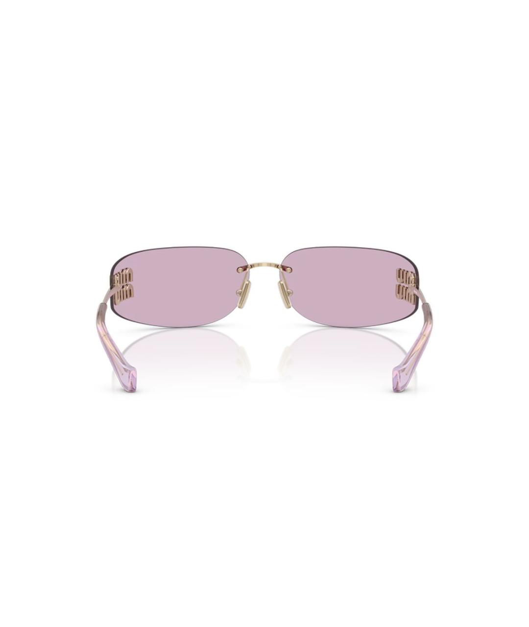 MIU MIU Золотые металлические солнцезащитные очки, фото 2