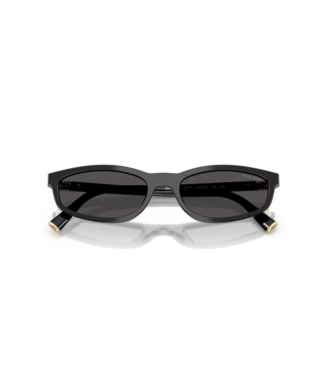 MIU MIU Черные пластиковые солнцезащитные очки, фото 2