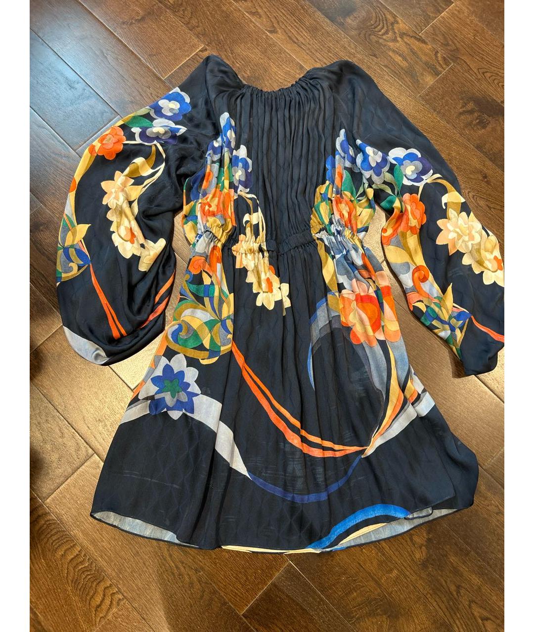 FENDI Мульти шелковое платье, фото 2
