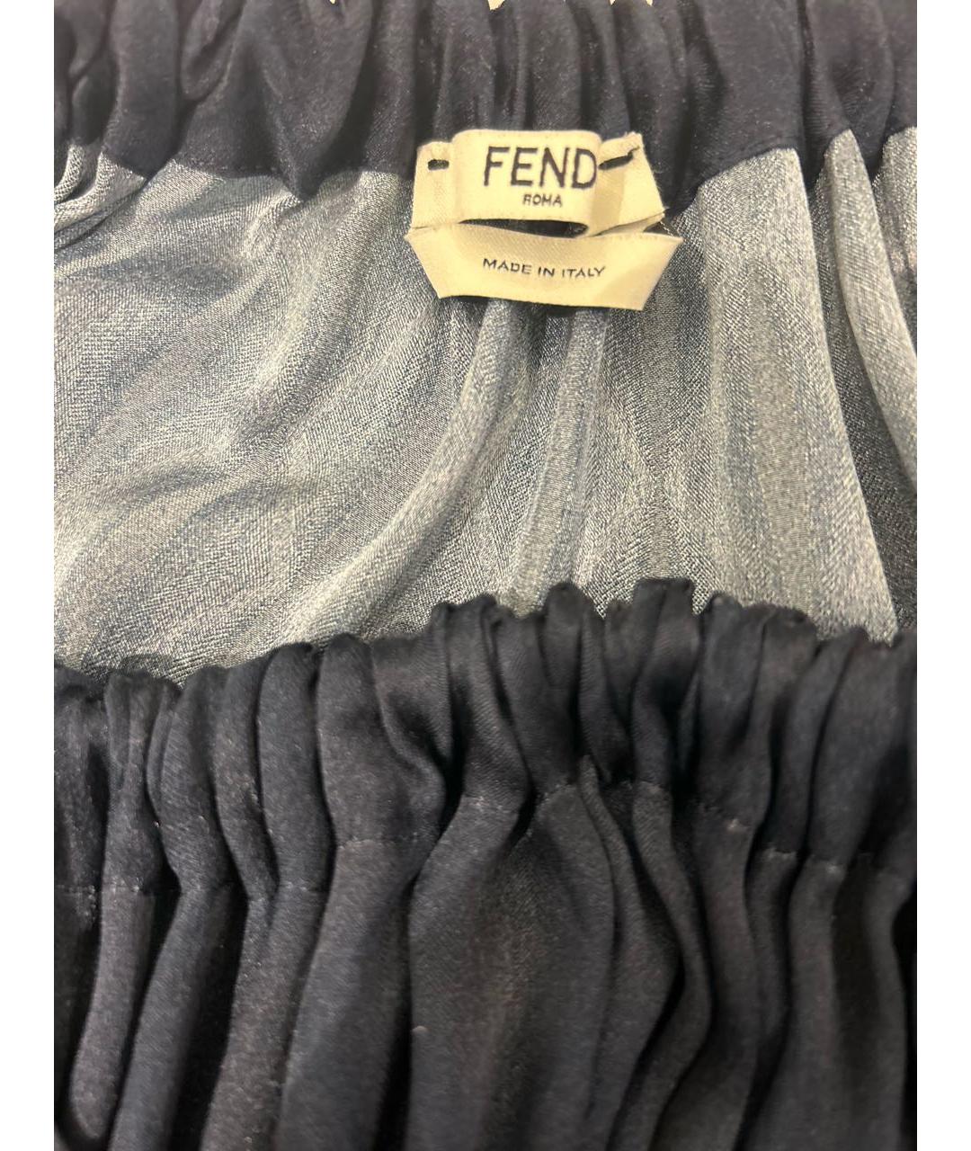 FENDI Мульти шелковое платье, фото 7
