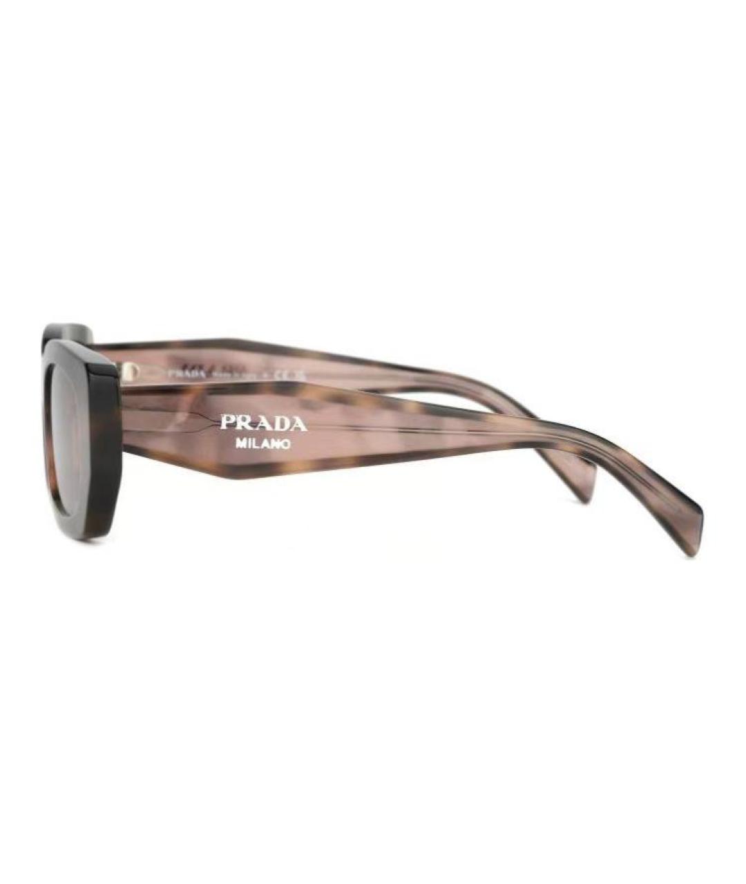 PRADA Коричневые пластиковые солнцезащитные очки, фото 3