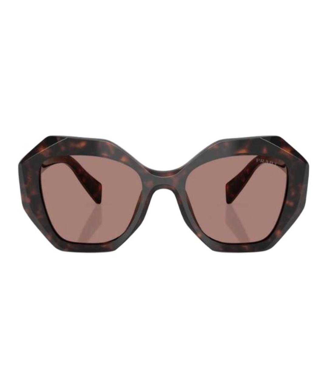 PRADA Коричневые пластиковые солнцезащитные очки, фото 2