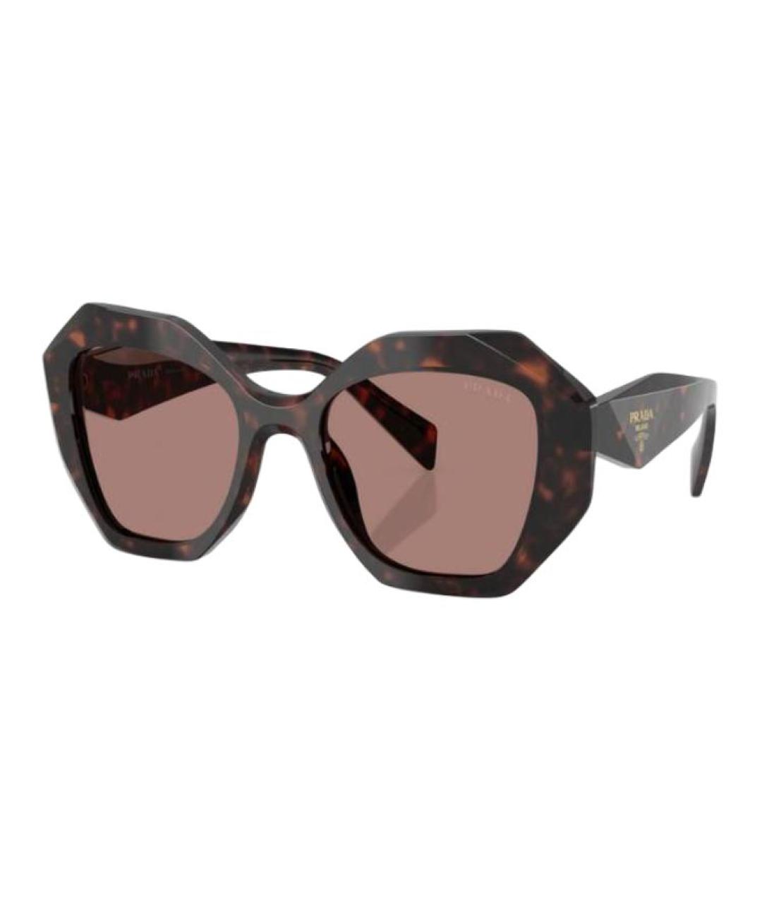 PRADA Коричневые пластиковые солнцезащитные очки, фото 1