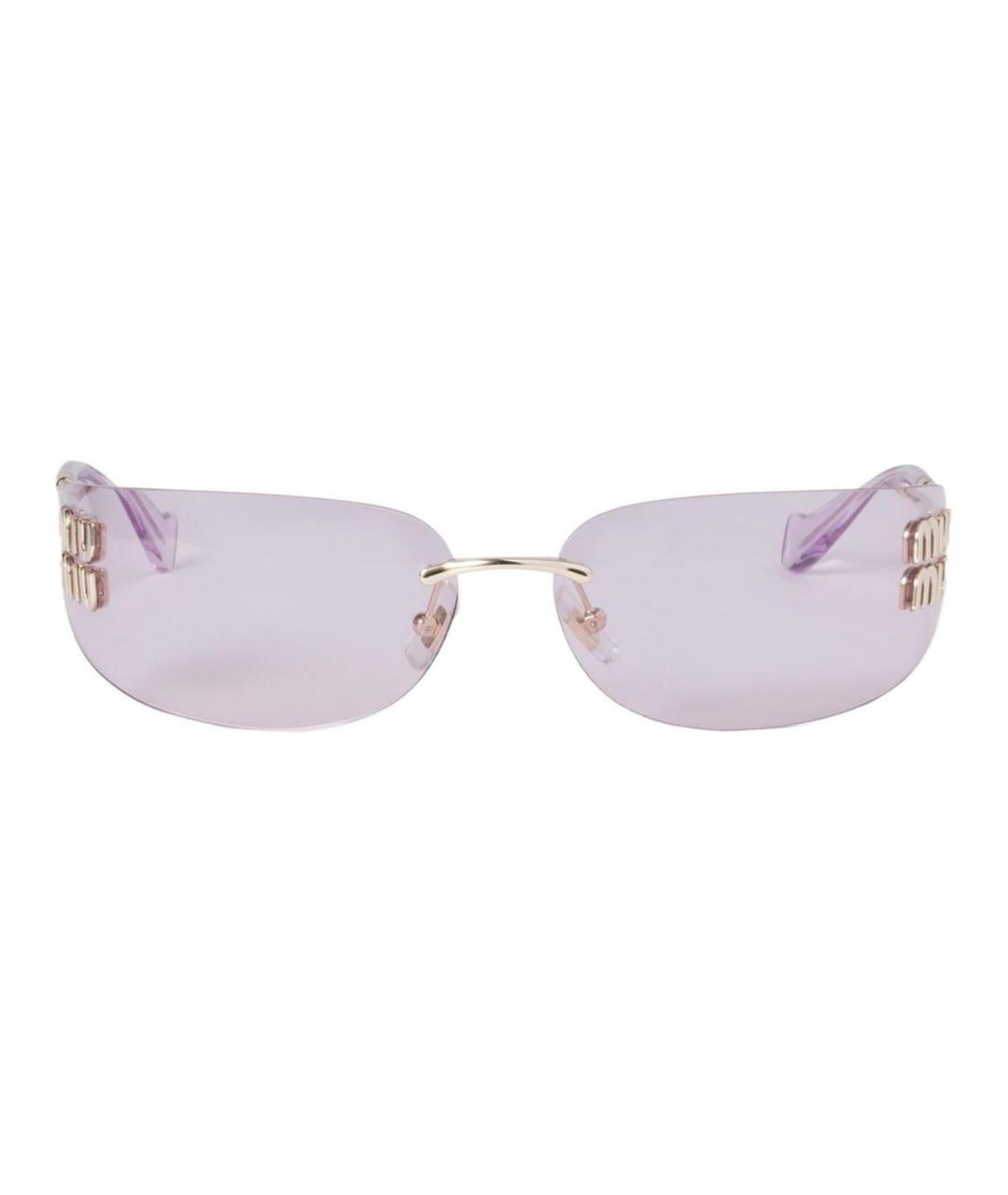 MIU MIU Фиолетовые металлические солнцезащитные очки, фото 1
