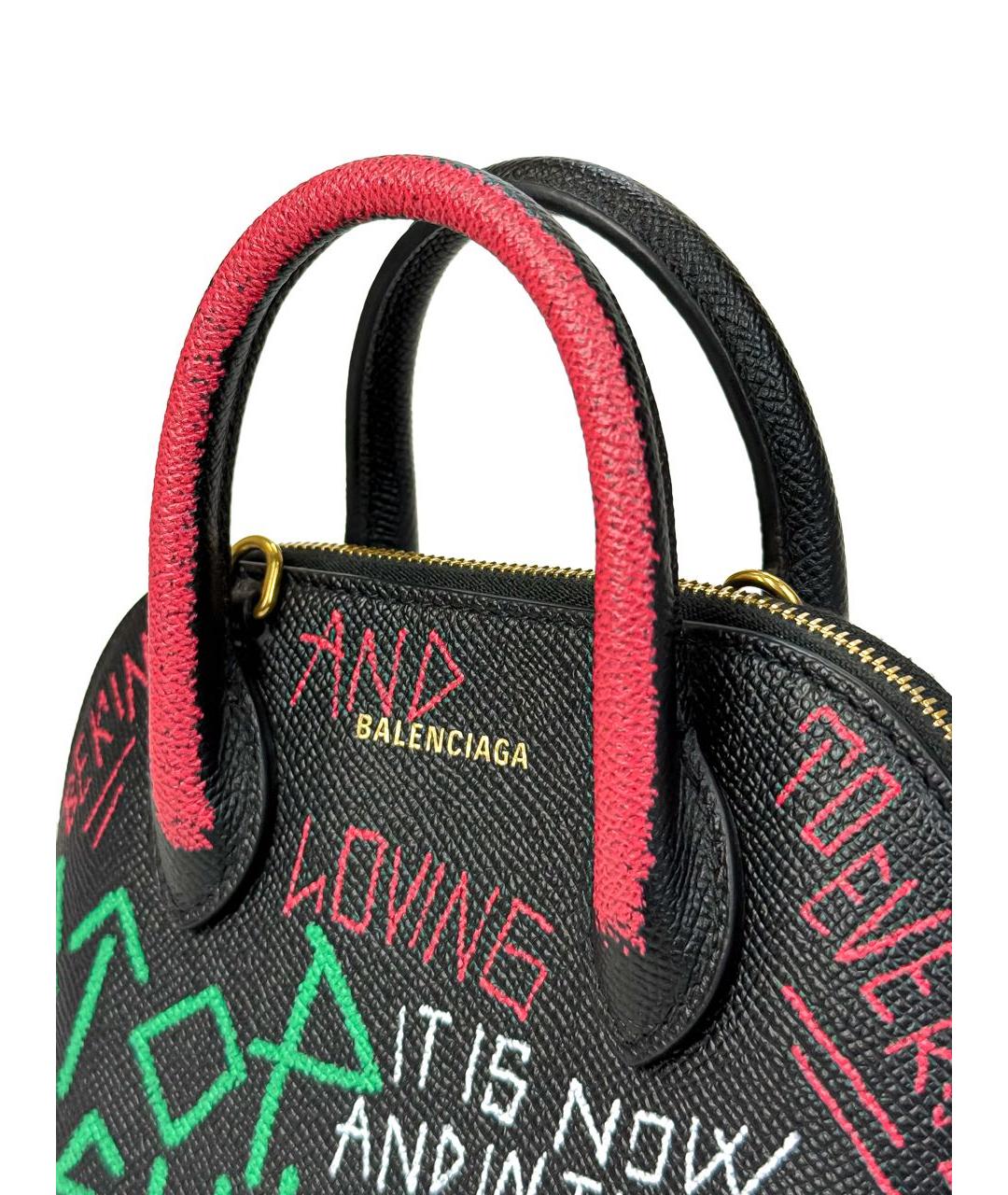 BALENCIAGA Черная кожаная сумка с короткими ручками, фото 5