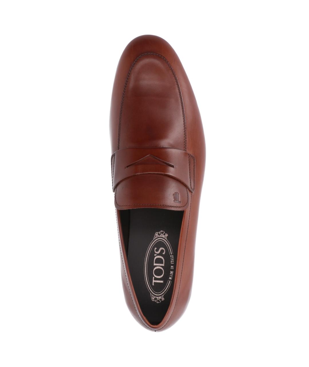 TOD'S Коричневые кожаные лоферы, фото 5