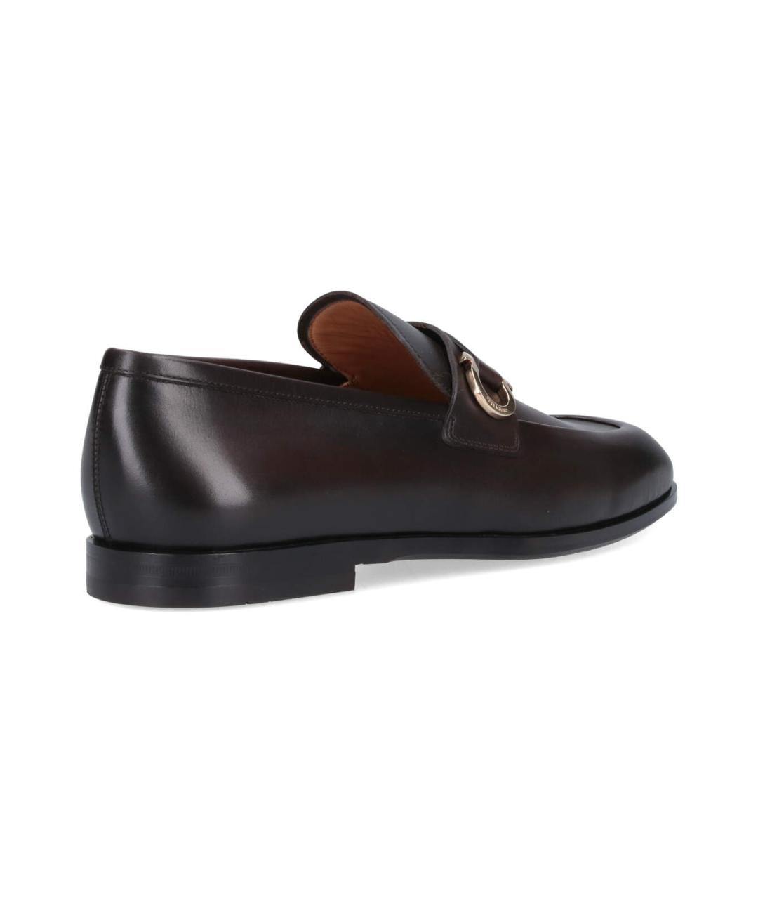 FERRAGAMO Коричневые кожаные лоферы, фото 4