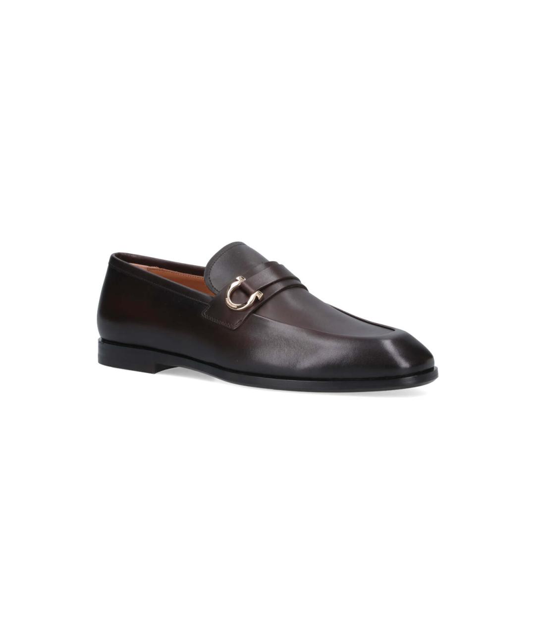 FERRAGAMO Коричневые кожаные лоферы, фото 2