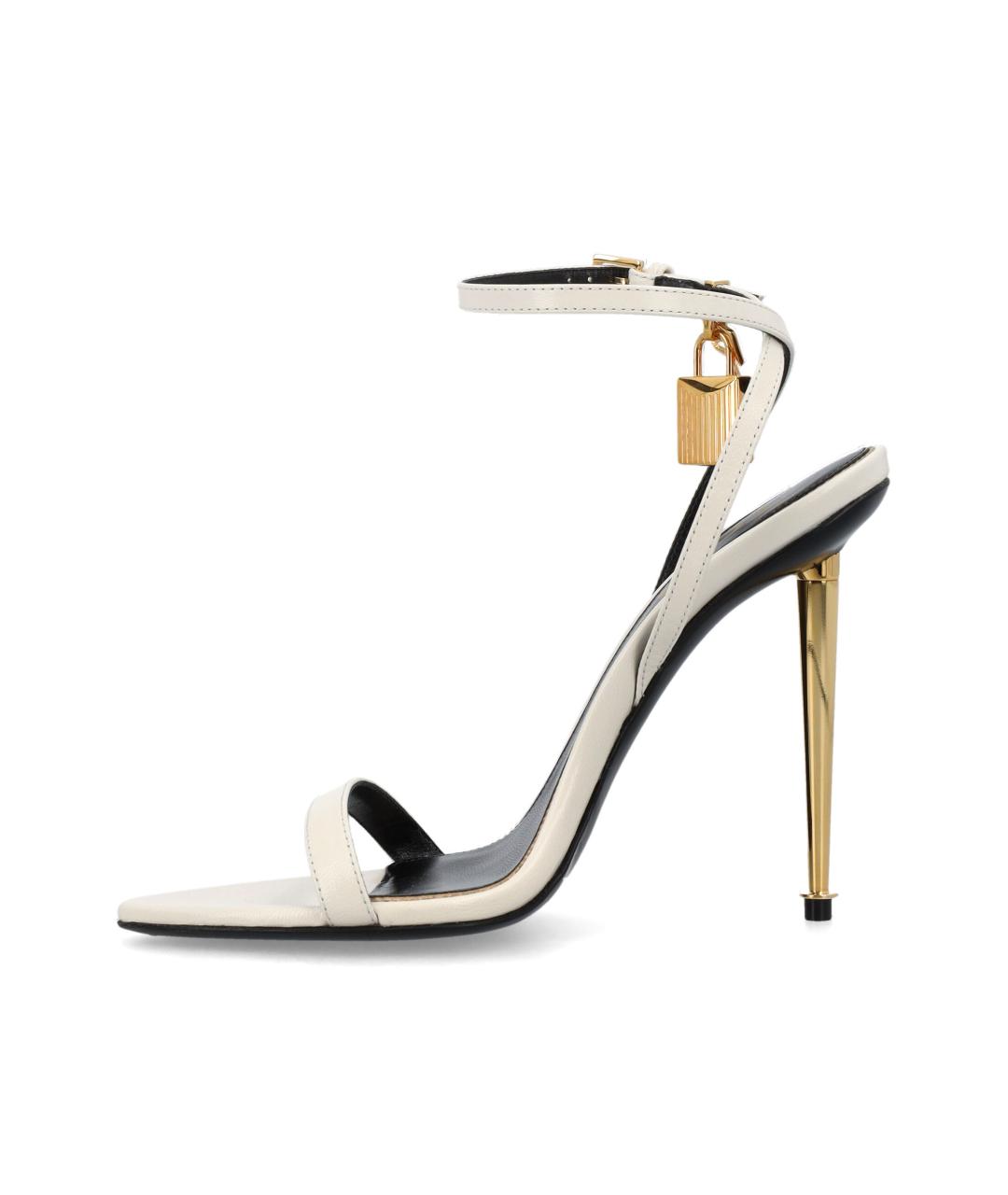 TOM FORD Белые кожаные босоножки, фото 3