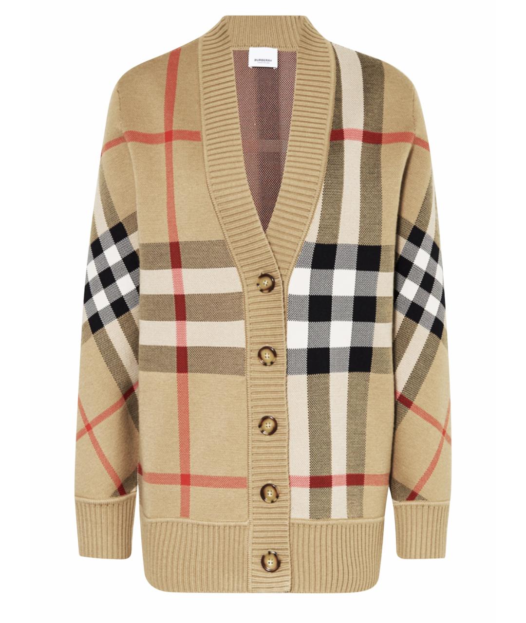 BURBERRY Бежевый полиэстеровый кардиган, фото 1