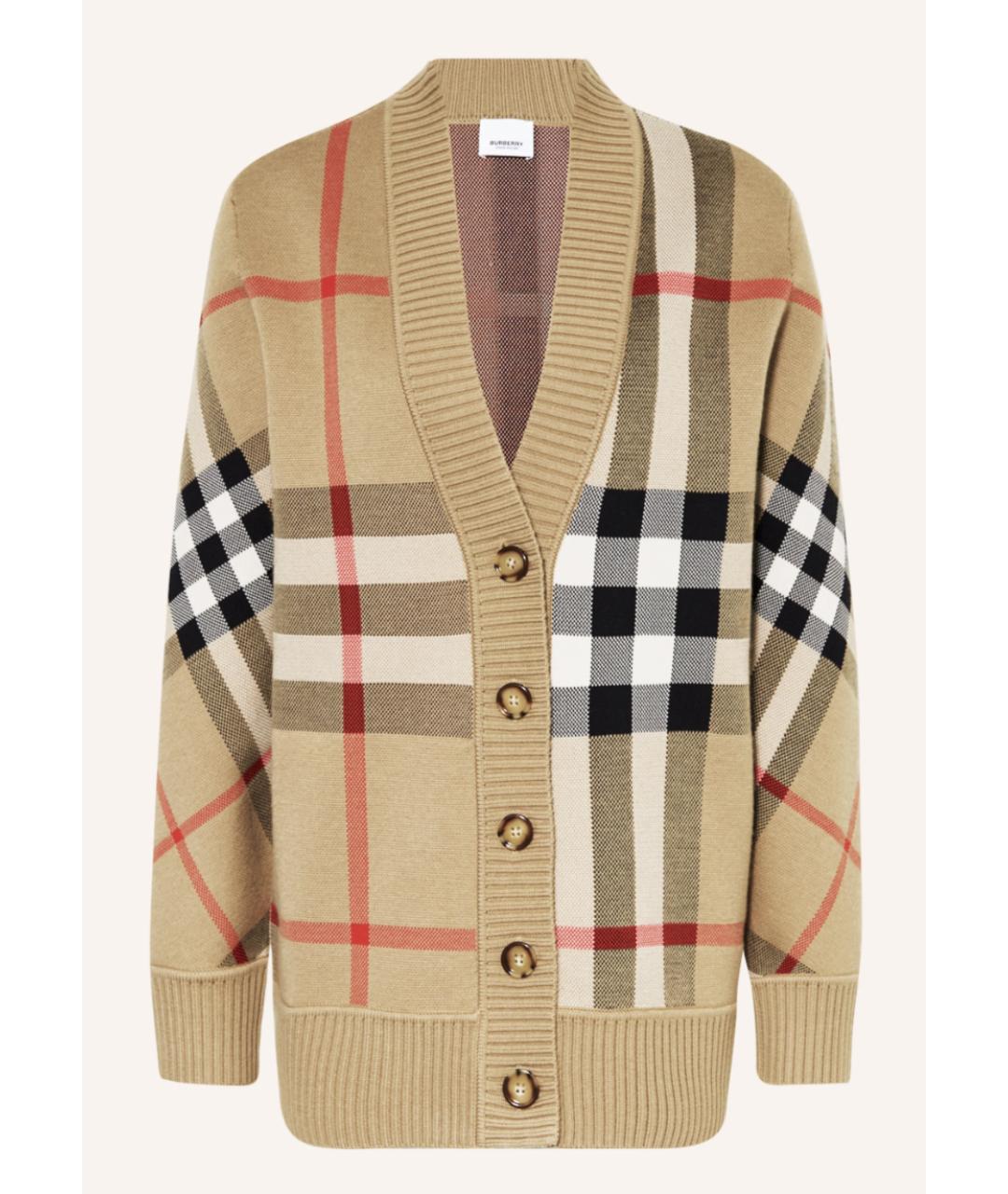 BURBERRY Бежевый полиэстеровый кардиган, фото 5