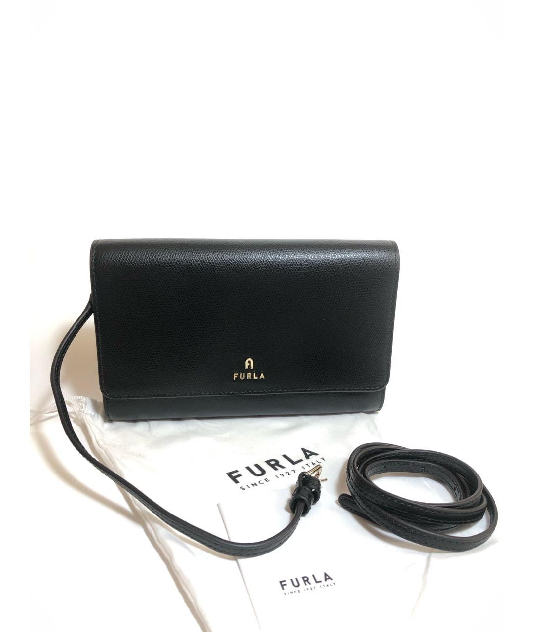 FURLA Черная кожаная сумка через плечо, фото 5