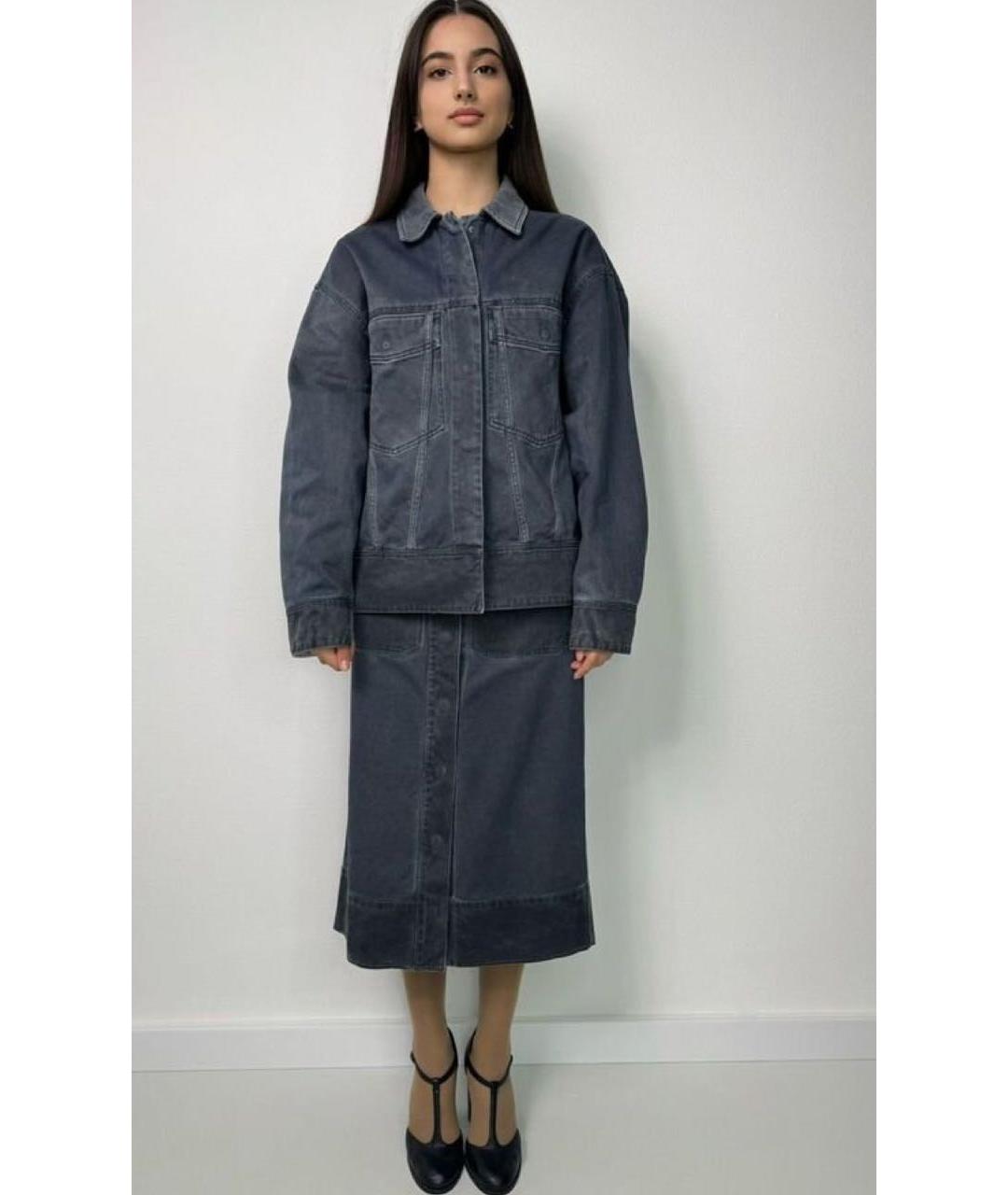 SPORTMAX Темно-синий деним костюм с юбками, фото 4