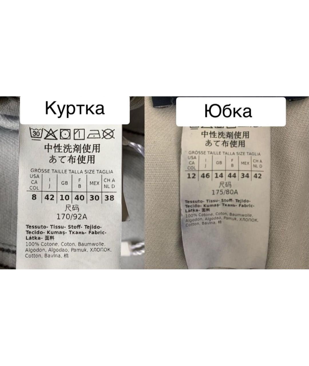 SPORTMAX Темно-синий деним костюм с юбками, фото 3