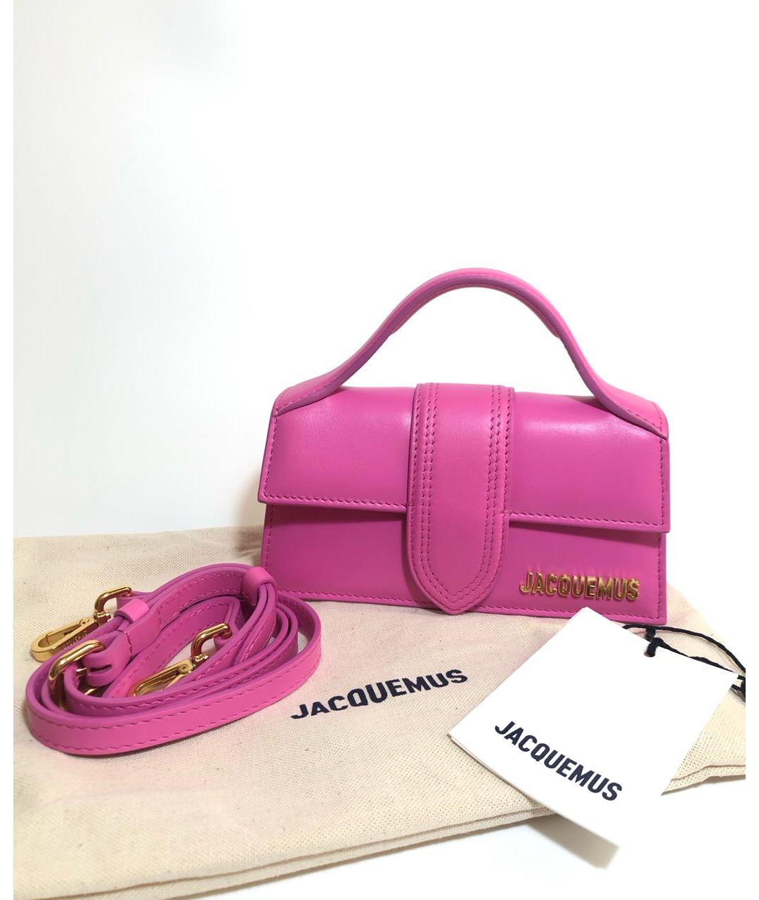 JACQUEMUS Фуксия кожаная сумка через плечо, фото 5