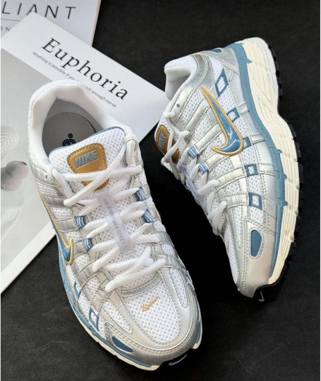 NIKE Белые текстильные низкие кроссовки / кеды, фото 6