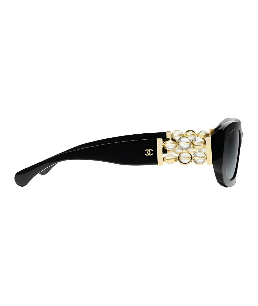 CHANEL Черные пластиковые солнцезащитные очки, фото 3