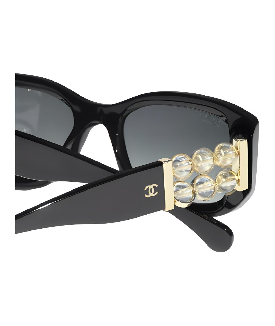 CHANEL Черные пластиковые солнцезащитные очки, фото 4