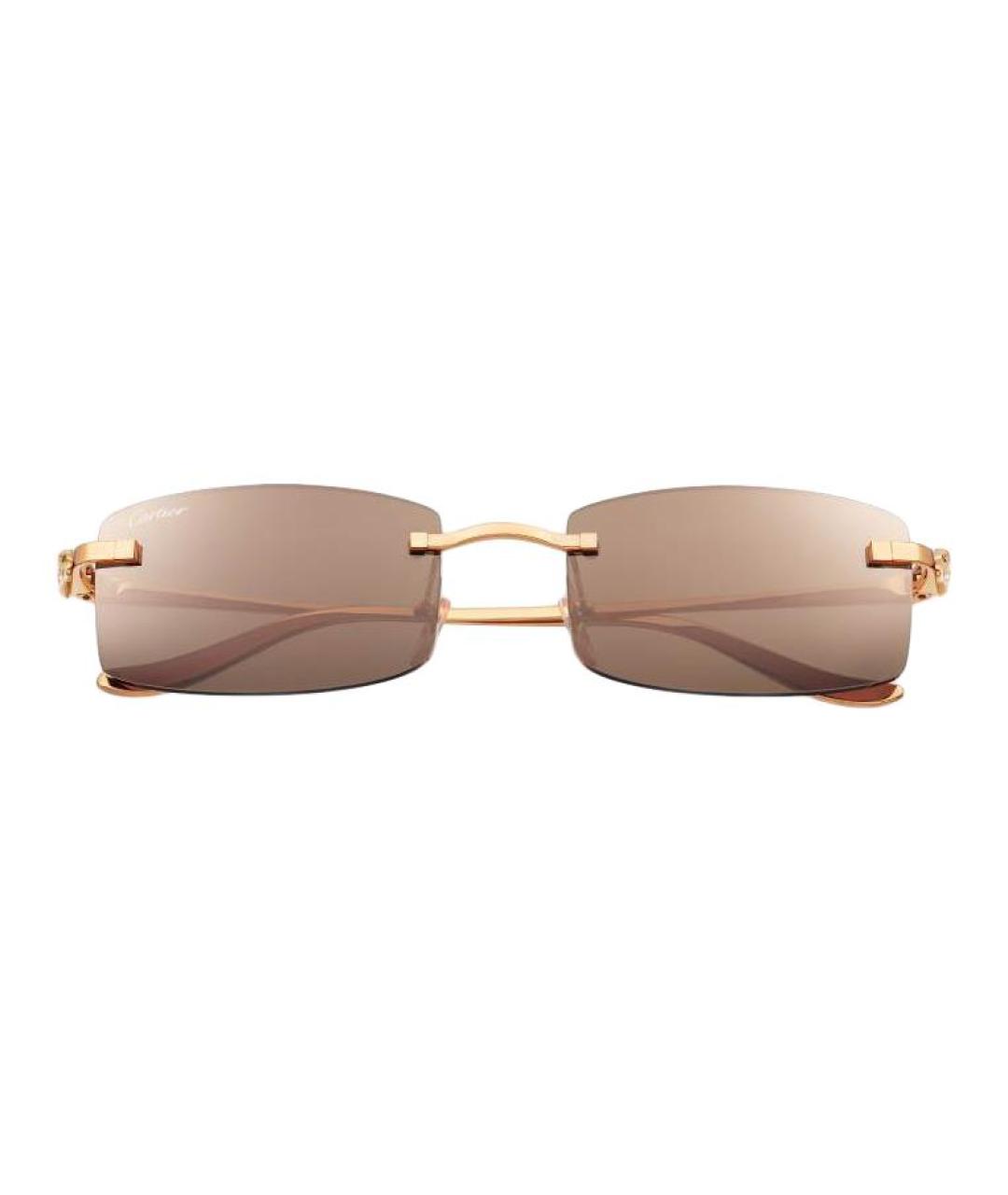 CARTIER Золотые металлические солнцезащитные очки, фото 2