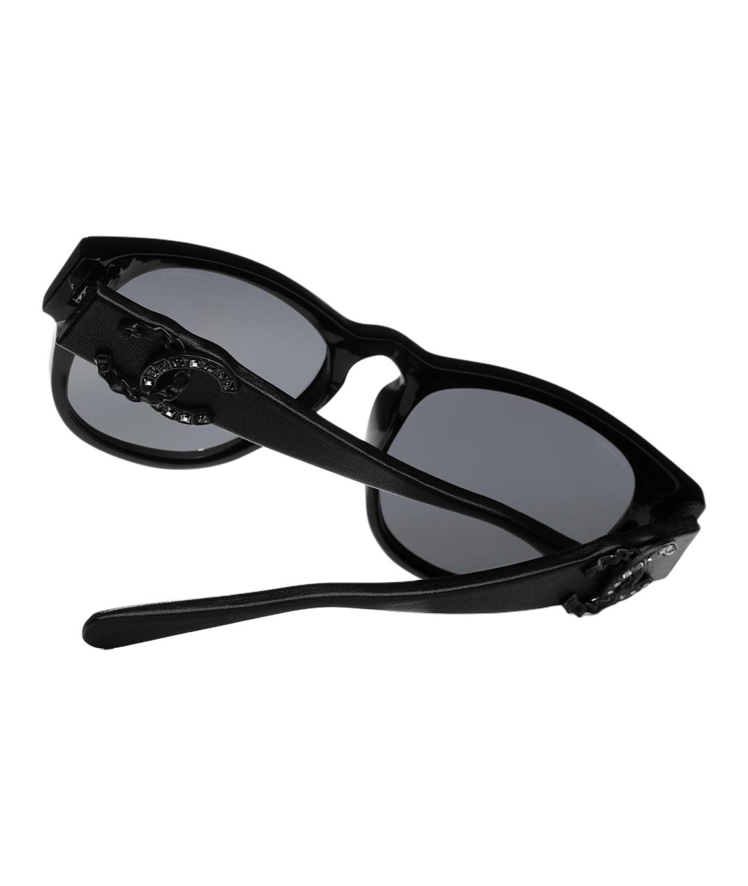 CHANEL Черные пластиковые солнцезащитные очки, фото 5